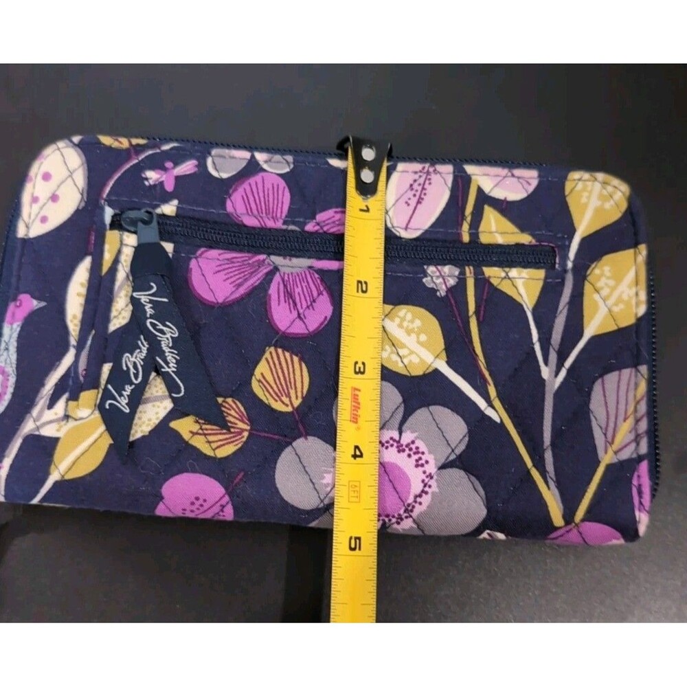 VERA BRADLEY NIGHTINGALE ZIP AROUND WALLET CLUTCH PURSE - Picture 10 of 11